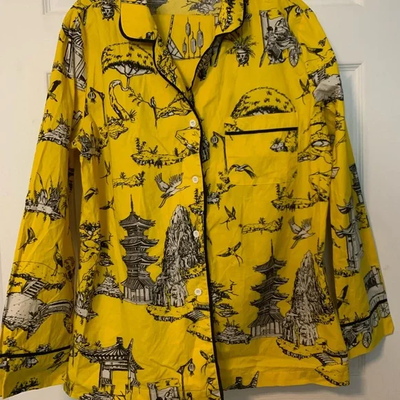 Katie K Yellow Parisian Pajama Set Intimates - Picture 2 of 15